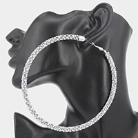 Oversized Rhinestone Embellished Hoop Earrings