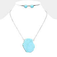 Abstract Natural Stone Pendant Necklace