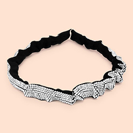 Pleated Rhinestone Headband