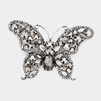 Multi Stone Butterfly Pin Brooch