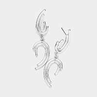 Abstract Metal Link Dangle Earrings