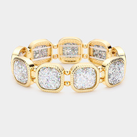 Glittered Square Stretch Bracelet