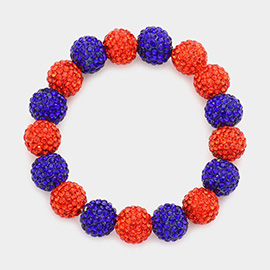 Rhinestone Pave Ball Stretch Bracelet