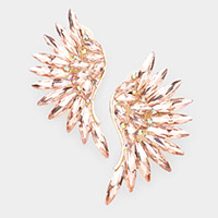 Marquise Stone Cluster Wing Clip on Earrings