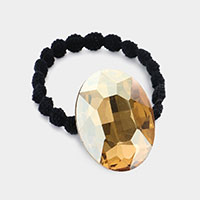 Crystal Oval Accented Stretch Hairband