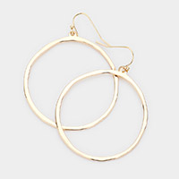 Irregular Open Metal Circle Dangle Earrings