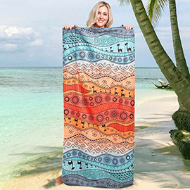 Camel Print Beach Towel and Tote Bag
