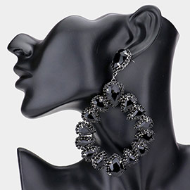 Teardrop Stone Cluster Dangle Evening Earrings