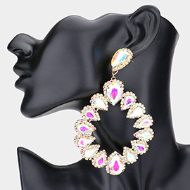 Teardrop Stone Cluster Dangle Evening Earrings