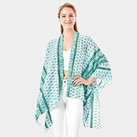 Greek Mati Mataki Printed Cover Up Kimono Poncho