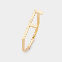 -F- Initial Monogram Brass Metal Ring