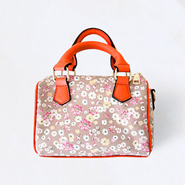 Flower Patterned Tote / Crossbody Bag