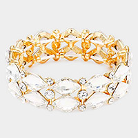 Petal Stone Cluster Stretch Evening Bracelet