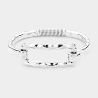 Metal Cut Out Rectangle Hook Bracelet