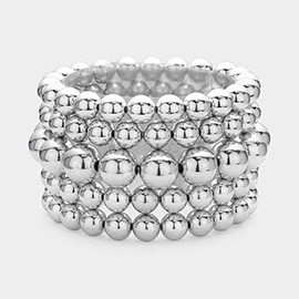 5PCS - Metal Ball Stretch Bracelets