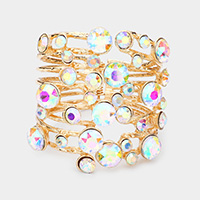 Bubble Stone Embellished Hinged Bracelet