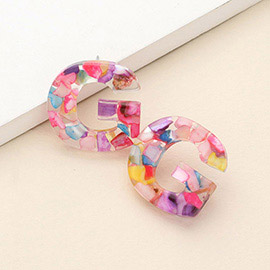 -G- Colorful Initial Monogram Earrings