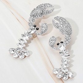 Multi Stone Lobster Dangle Statement Earrings