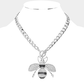 Honey Bee Pendant Toggle Necklace