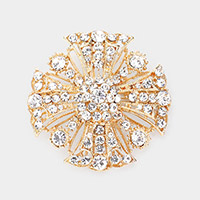 Bubble Stone Embellished Crisscross Detailed Pin Brooch