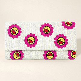 Smile Flower Seed Beaded Clutch / Crossbody Bag