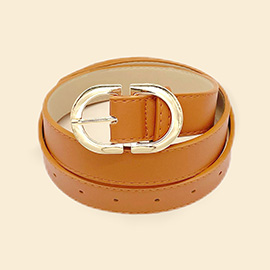 Solid Faux Leather Belt