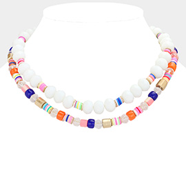 Multi Beaded Double Layered Necklace