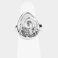 Antique Metal Turtle Starfish Stretch Ring