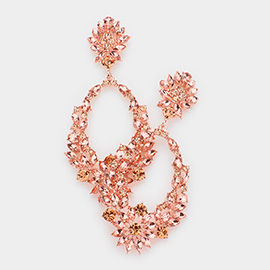Marquise Stone Cluster Dangle Evening Earrings