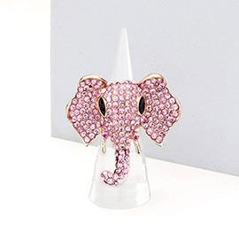 Stone Embellished Elephant Stretch Ring
