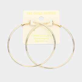 14K Gold Dipped Metal Hoop Earrings