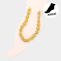 Flower Faceted Beaded Anklet
