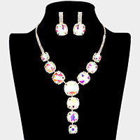 Round Stone Accented Evening Necklace