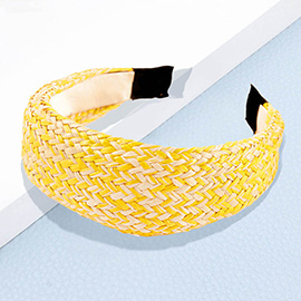 Two-Tone Raffia Braided Headband