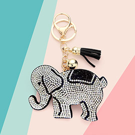 Bling Elephant Tassel Keychain