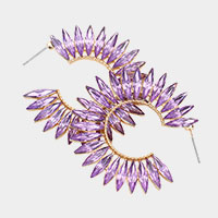 Marquise Stone Around Hoop Evening Earrings