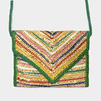 Colorful Pattern Fabric Crossbody Bag