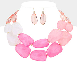 Tiered Resin Pebble Necklace