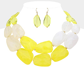 Tiered Resin Pebble Necklace