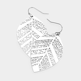 Metal Cut Out Leaf Dangle Earrings
