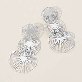 Metal Filigree Lotus Leaves Earrings