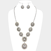 Natural Stone Squash Blossom Necklace