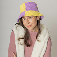 Color Block Corduroy Bucket Hat