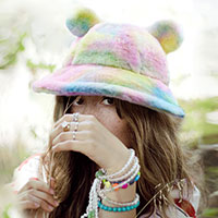 Faux Fur Bear Ear Bucket Hat