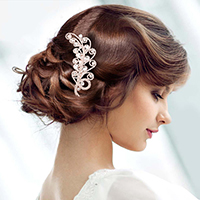 Teardrop Accented Leaf Hair Comb