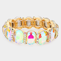 Oval Stone Stretch Evening Bracelet