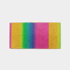 Rainbow Bling Rectangle Evening Tote / Clutch / Crossbody Bag