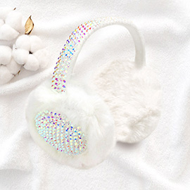 Studded Fluffy Plush Fur Foldable Earmuff