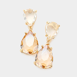 Double Teardrop Link Dangle Evening Earrings