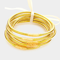 7PCS - Glitter Jelly Tube Bangle Bracelets